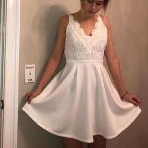 Annabella Off White Cocktail Dress